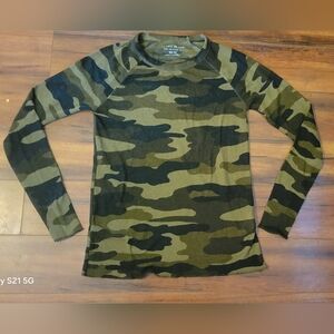 Women's Lucky Brand Camouflage Burnout Light Thermal Long Sleeve Camo Shirt